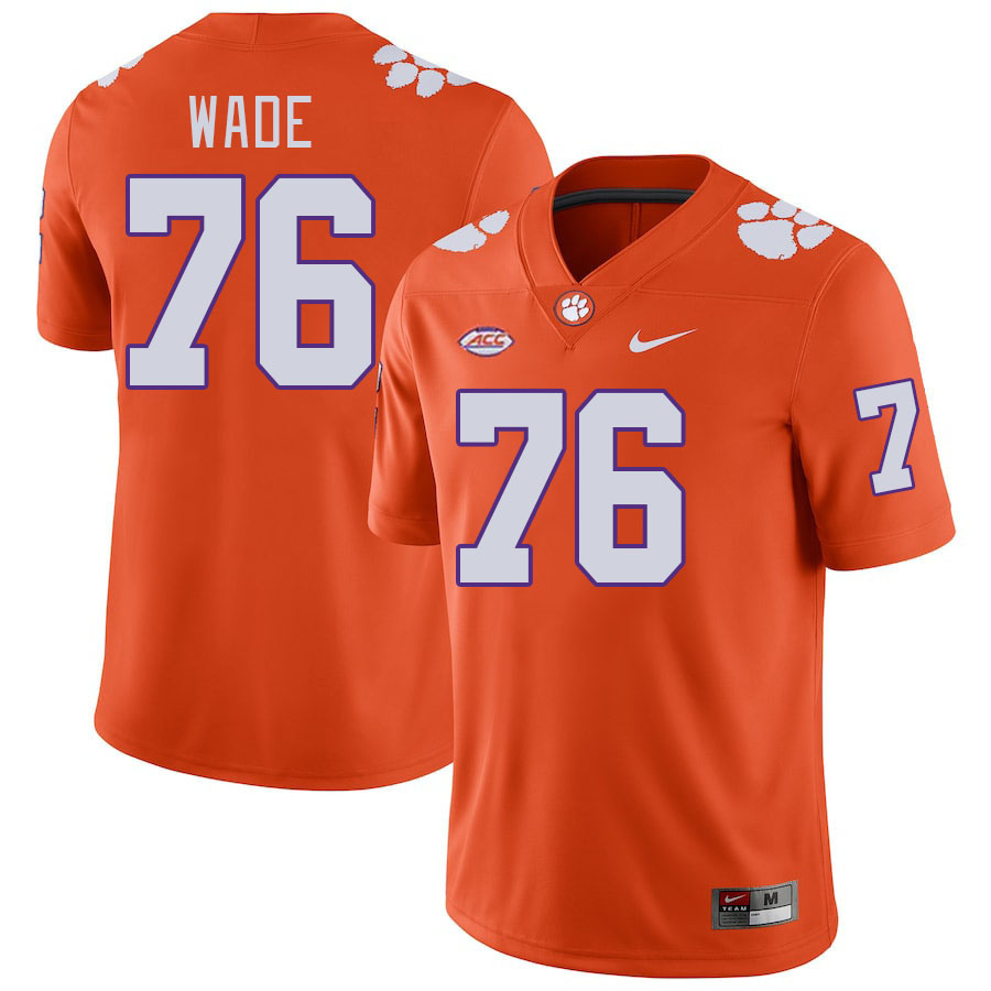 Men #76 Mason Wade Clemson Tigers College Football Jerseys Stitched-Orange